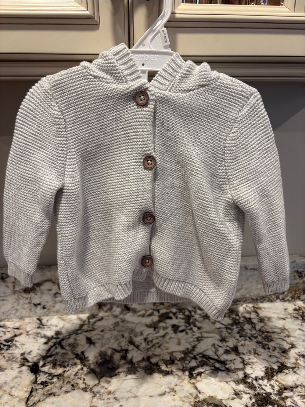 Baby Knit Hooded Cardigan Sweater - Cream
